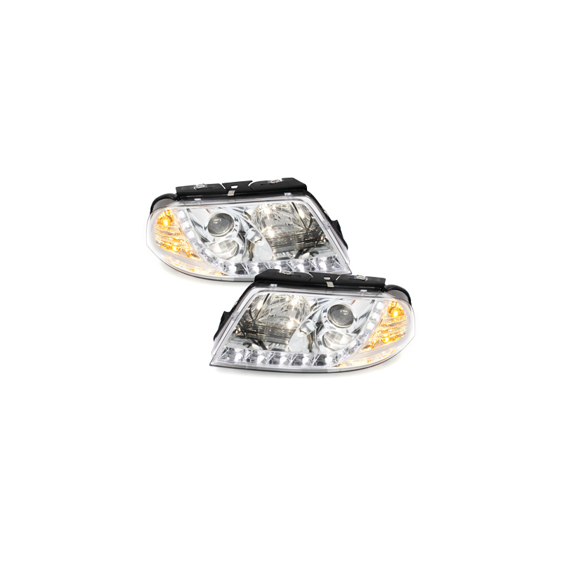 Phares LED DRL VW Passat 3BG 00-04 Chrome