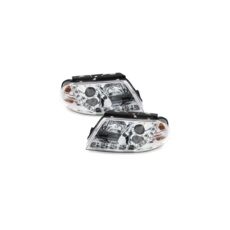 Phares LED DRL VW Passat 3BG 00-04 Chrome