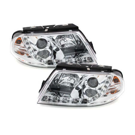 Phares LED DRL VW Passat 3BG 00-04 Chrome