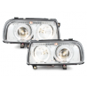 Phares VW Vento 91-98 avec 2 Anneaux lumineux Angel Eyes Chrome Phares VW Vento 91-98 avec 2 Anneaux lumineux Angel Eyes Chrome