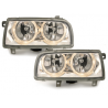 Phares VW Vento 91-98 avec 2 Anneaux lumineux Angel Eyes Chrome Phares VW Vento 91-98 avec 2 Anneaux lumineux Angel Eyes Chrome