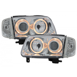 Phares VW Polo 6N2 99-01 2 (Cercle Halo) Chrome