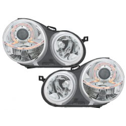 Phares VW Polo 9N 11.01-04.05 1 (Cercle Halo) Chrome