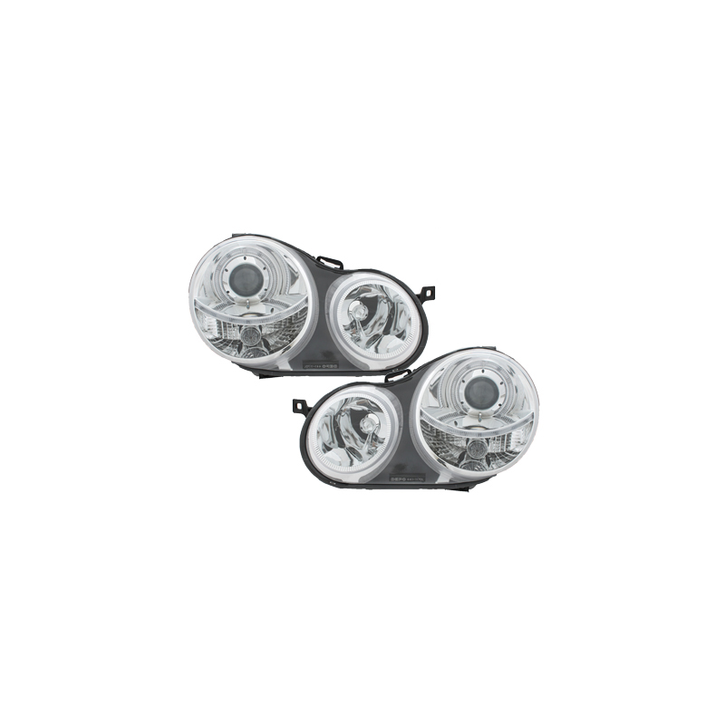 Phares VW Polo 9N 11.01-04.05 1 (Cercle Halo) Chrome