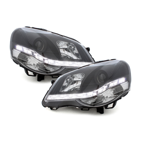 Phares bande LED VW Polo 9N3 05.05-09 (Optique Xénon) Noir