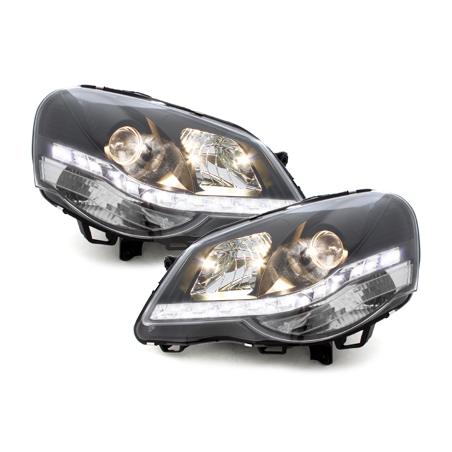 Phares bande LED VW Polo 9N3 05.05-09 (Optique Xénon) Noir