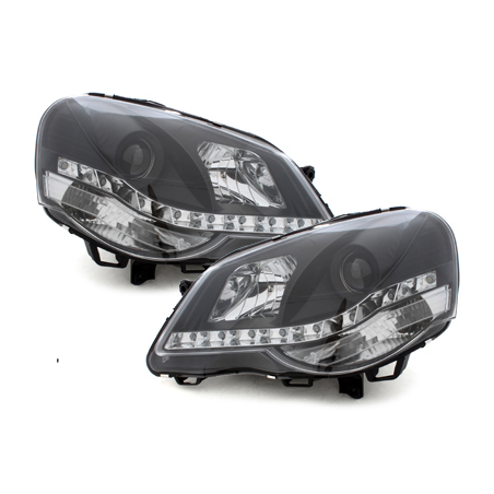 Phares bande LED VW Polo 9N3 05.05-09 (Optique Xénon) Noir