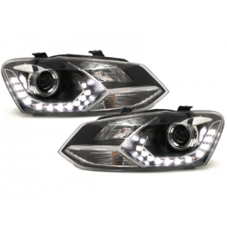 Phares DAYLINE VW Polo 6R avec feux diurne noir