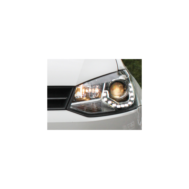 Phares DAYLINE VW Polo 6R avec feux diurne noir