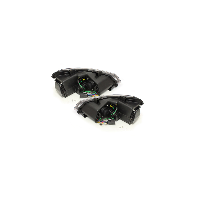 Phares VW Polo 6R avec feux diurne DRL noir- H7/H1