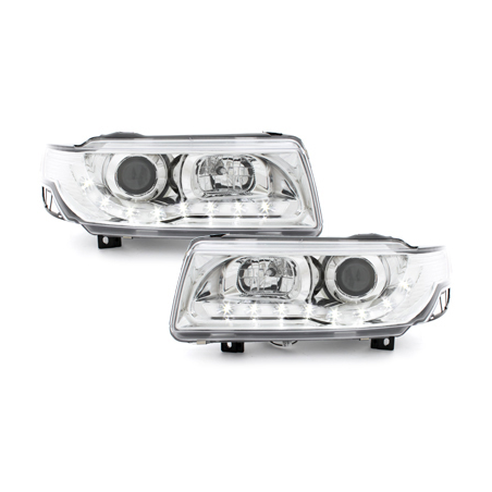 Phares DAYLINE VW Passat 35i 93-96 avec feux diurne LED Chrome Phares DAYLINE VW Passat 35i 93-96 avec feux diurne LED Chrome