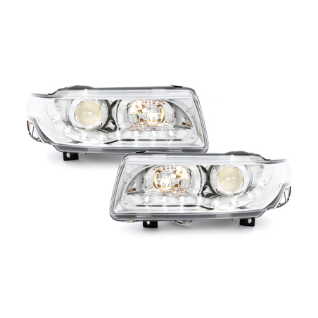 Phares DAYLINE VW Passat 35i 93-96 avec feux diurne LED Chrome Phares DAYLINE VW Passat 35i 93-96 avec feux diurne LED Chrome