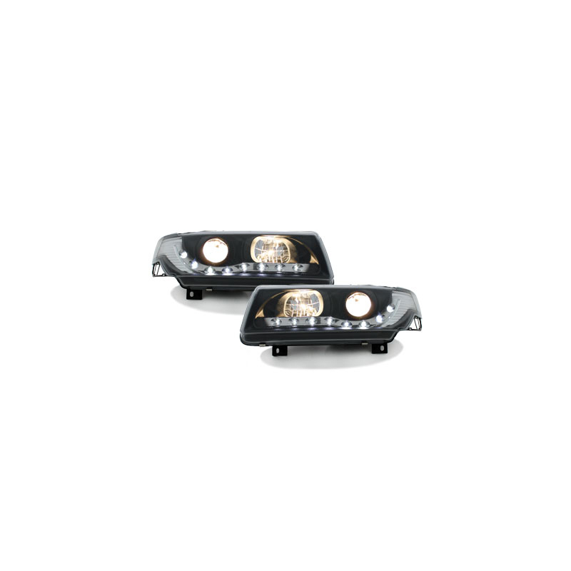 Phares DAYLINE VW Passat 35i 93-96 avec Feux Diurne LED Noir