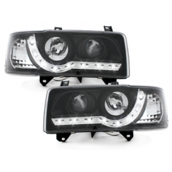 Phares LED D-LITE  VW T4 90-03  avec feux diurne LED  Noir