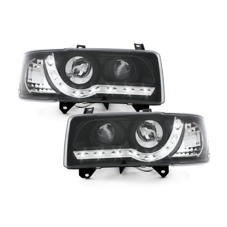 Phares LED D-LITE  VW T4 90-03  avec feux diurne LED  Noir