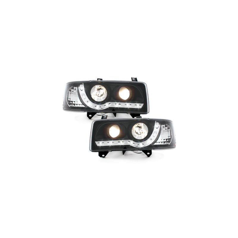 Phares LED D-LITE  VW T4 90-03  avec feux diurne LED  Noir