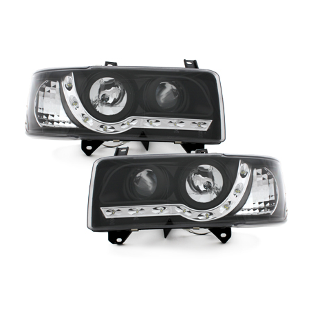 Phares LED D-LITE  VW T4 90-03  avec feux diurne LED  Noir