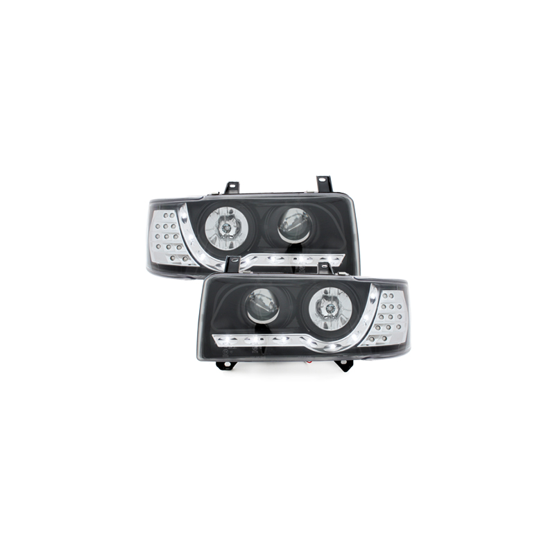 Phares LED D-LITE  VW T4 90-03  avec feux diurne LED  Noir