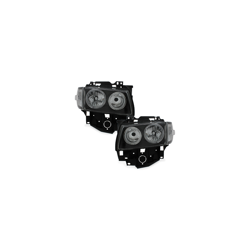 Phares VW T4 97-03  avec 2 Anneaux lumineux Angel Eyes  Noir