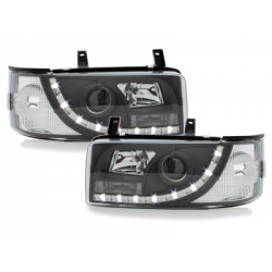 Phares LED D-LITE  VW T4 90-03  avec Feux Diurne  Noir