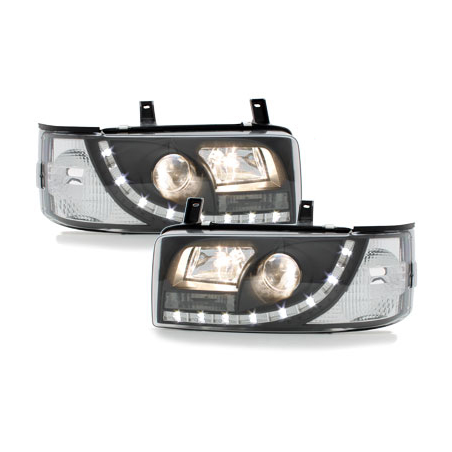 Phares LED D-LITE  VW T4 90-03  avec Feux Diurne  Noir