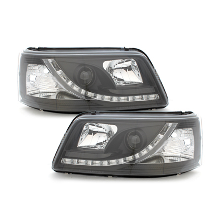 Phares DAYLINE VW T5 03-09 avec feux diurne LED  Noir