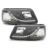 Phares DAYLINE VW T5 03-09 avec Feux Diurne Led Noir Phares DAYLINE VW T5 03-09 avec Feux Diurne Led Noir