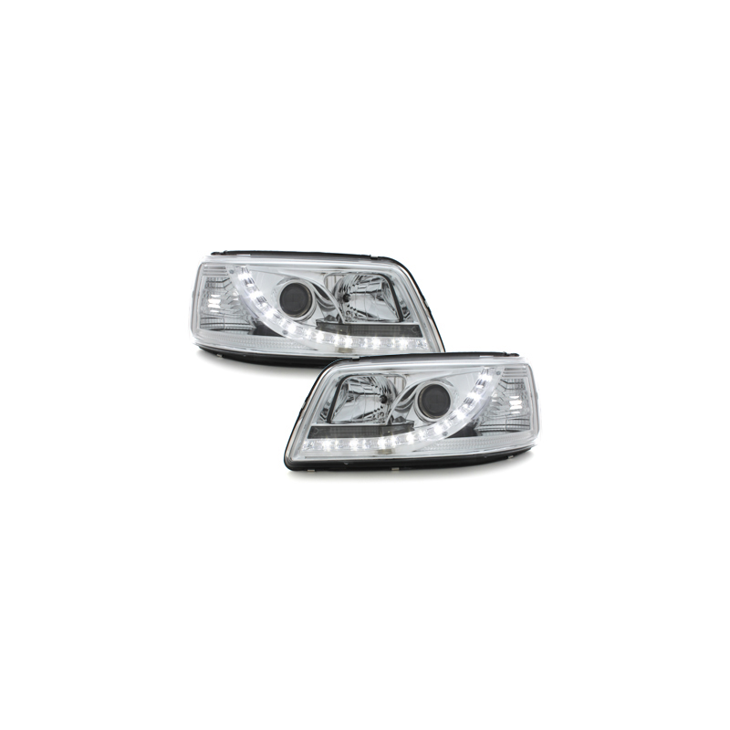 Phares avec feux diurnes VW T5 03-09 Chrome