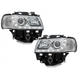 Phares DAYLINE VW T4 96-03  avec Feux Diurne Led  Chrome