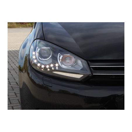 Phares halogène VW Golf 6 avec feux diurne LED style xénon