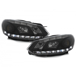 Phares avec feux diurne noir pour Golf VI