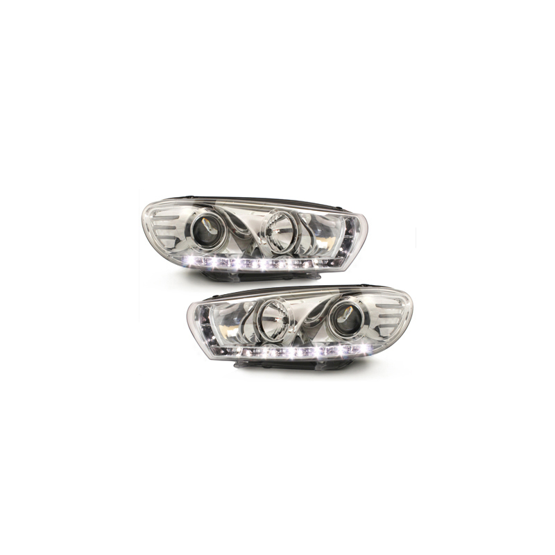 Phares avec feux diurnes VW Scirocco III chrome