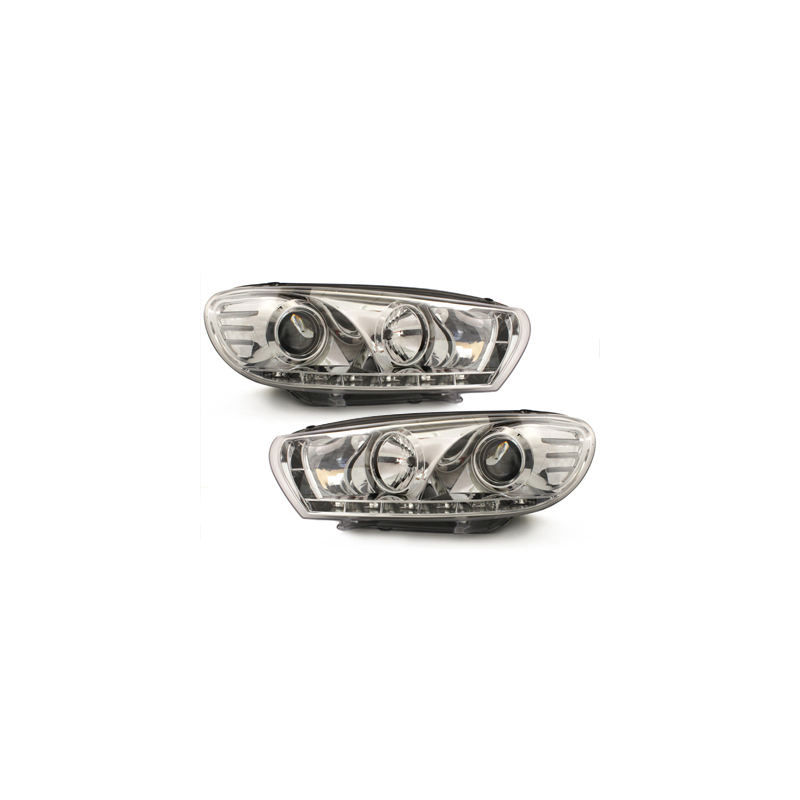 Phares avec feux diurnes VW Scirocco III chrome
