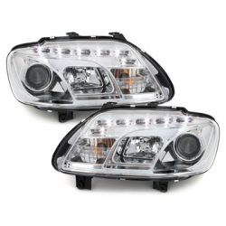 Phares LED DRL VW Touran 1T 03-06 Chrome
