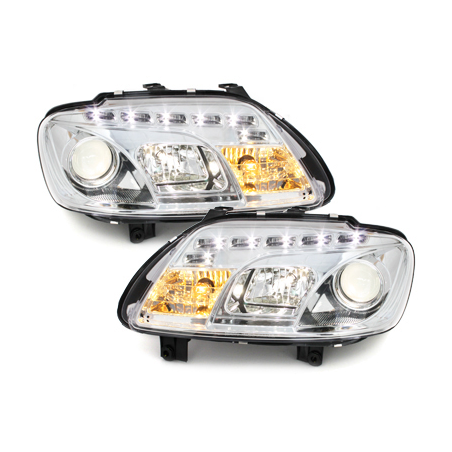 Phares LED DRL VW Touran 1T 03-06 Chrome