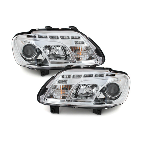 Phares LED DRL VW Touran 1T 03-06 Chrome