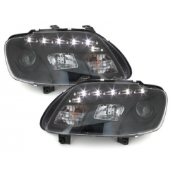 Phares LED DRL VW Touran 1T 03-06 Noir