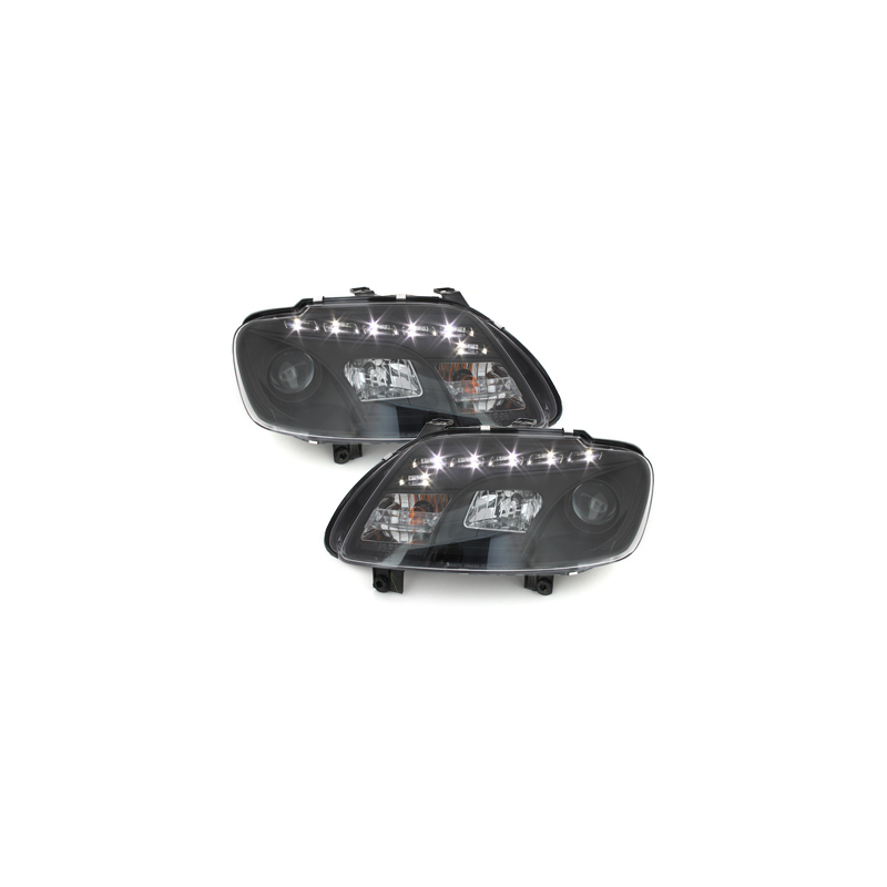 Phares LED DRL VW Touran 1T 03-06 Noir