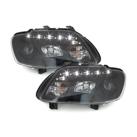 Phares LED DRL VW Touran 1T 03-06 Noir