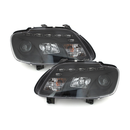 Phares LED DRL VW Touran 1T 03-06 Noir