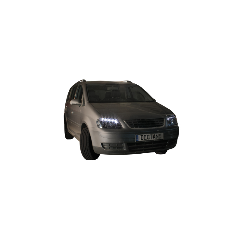 Phares LED DRL VW Touran 1T 03-06 Noir