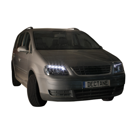 Phares LED DRL VW Touran 1T 03-06 Noir