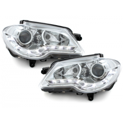 Phares LED DRL VW Touran 1T 06-10 Chrome