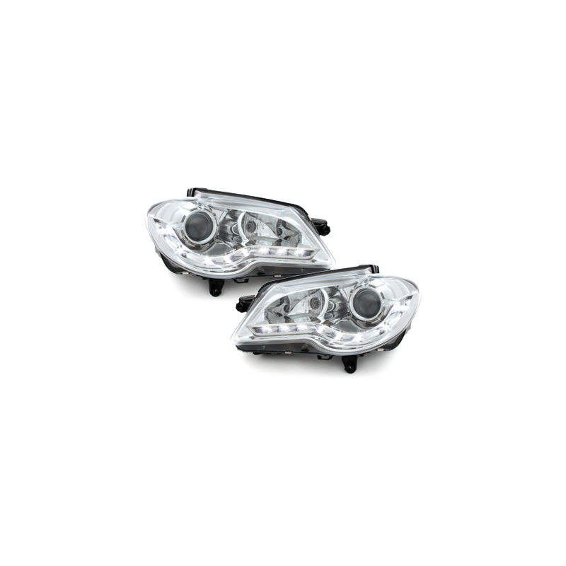 Phares LED DRL VW Touran 1T 06-10 Chrome