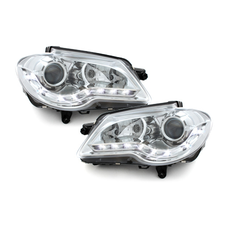 Phares LED DRL VW Touran 1T 06-10 Chrome