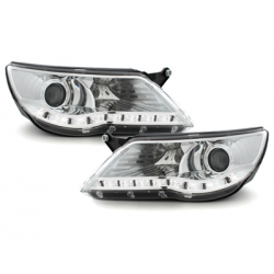 Phares LED DRL VW Tiguan 07-11 Chrome