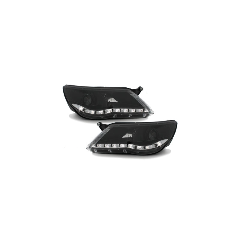 Phares LED DRL VW Tiguan 07-11  Noir