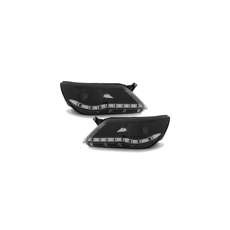Phares LED DRL VW Tiguan 07-11  Noir