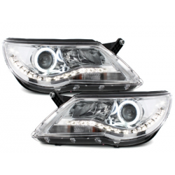 Phares LED DRL VW Tiguan 07-11 Chrome