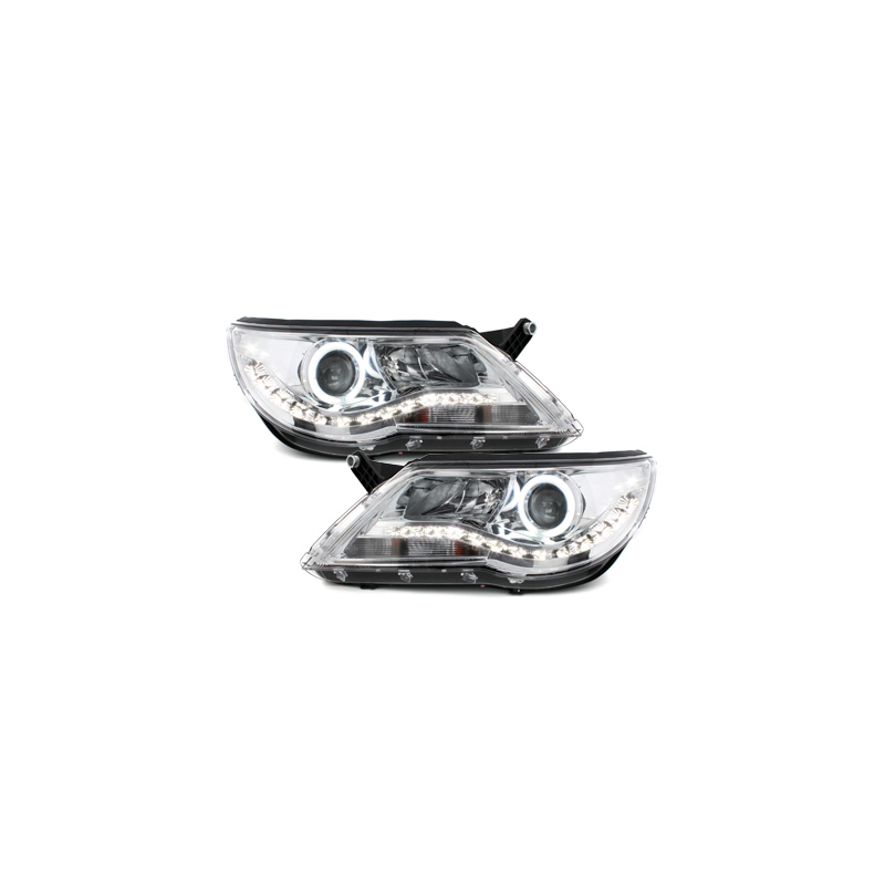 Phares LED DRL VW Tiguan 07-11 Chrome